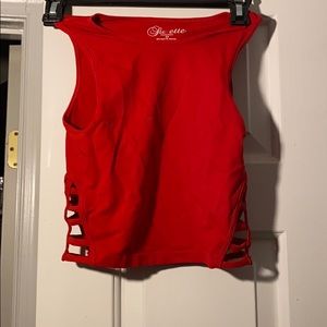 Red tight crop top